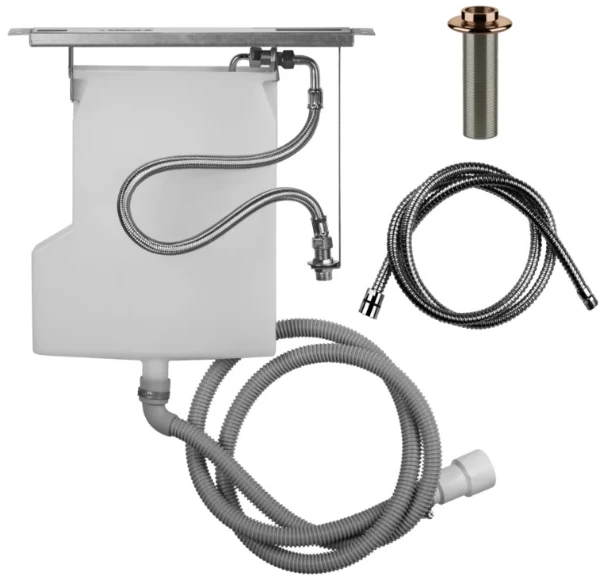 GESSI Goccia Système de récupération eau pour flexible de douchette bain-douche, installation sur plan latéral à la bagnoire. Non compatible avec 01669, 01658, 01663 et 01664. Cuivre PVD