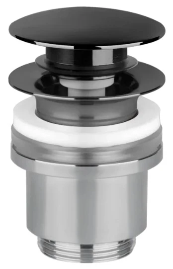 Gessi Technical Accessories Bonde automatique “Stop&Go” pour lavabo sans trop plein. Black Metal PVD