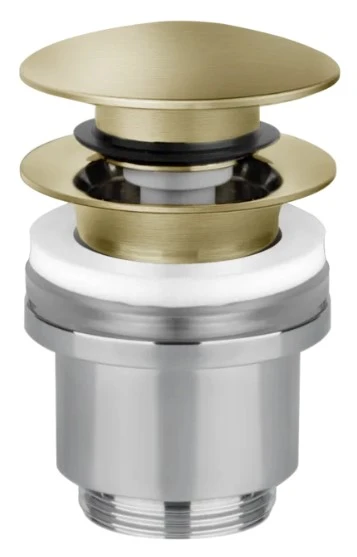 Gessi Technical Accessories Afvoerplug "Stop&Go" Wastafel zonder overloop Brushed Brass PVD