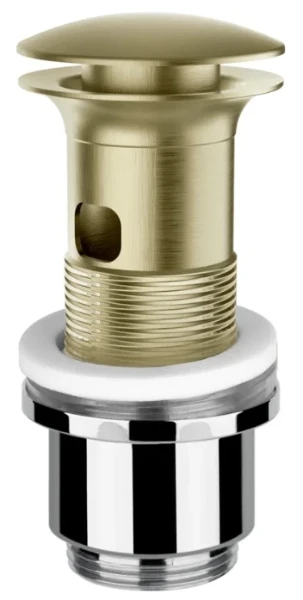 Gessi Technical Accessories Bonde automatique “Stop&Go” pour lavabo avec trop plein. laiton brossé PVD