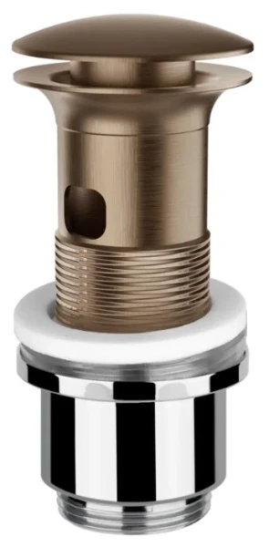 GESSI Technical Accessories Bonde automatique “Stop&Go” pour lavabo avec trop plein. Cuivre Brossé PVD