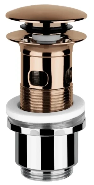 GESSI Technical Accessories Bonde automatique “Stop&Go” pour lavabo avec trop plein. Cuivre PVD