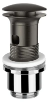 Gessi Technical Accessories Bonde automatique “Stop&Go” pour lavabo avec trop plein. Black Metal Brossé PVD