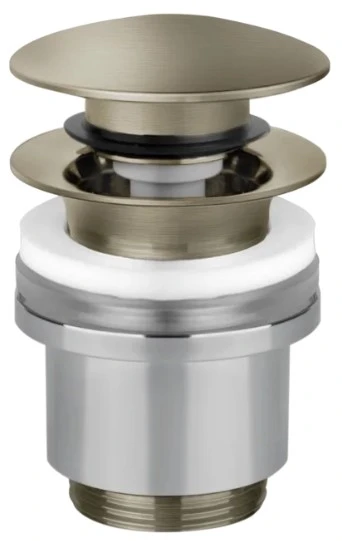 GESSI Technical Accessories Bonde automatique “Stop&Go” pour lavabo avec trop plein. Finox Brushed Nickel
