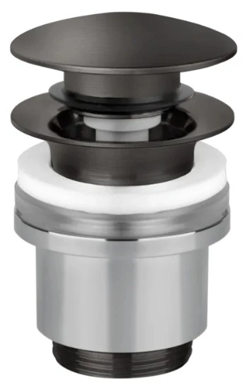 Gessi Technical Accessories Bonde automatique “Stop&Go” pour lavabo avec trop plein. Black Metal Brossé PVD