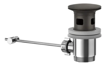 GESSI Technical Accessories Vidage pour lavabo 1 1/4" avec trop plein pour 41407. Black Metal Brossé PVD