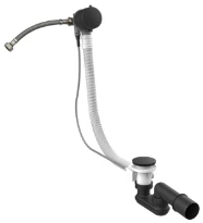 Gessi Technical Accessories Vidage en polyéthyléne pour baignoire avec clapet trop-plein. Longueur 70 m. Noir XL