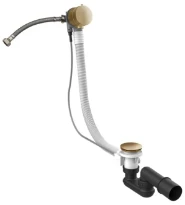 Gessi Technical Accessories Vidage en polyéthyléne pour baignoire avec clapet trop-plein. Longueur 70 m. Warm Bronze Br. PVD