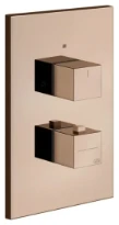 GESSI Rettangolo Shower Parties apparentes pour mitigeur thermostatique douche mural 1 sortie. Cuivre PVD