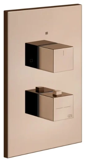 GESSI Rettangolo Shower Parties apparentes pour mitigeur thermostatique douche mural 1 sortie. Cuivre PVD