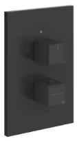 GESSI Rettangolo Shower Parties apparentes pour mitigeur thermostatique douche mural 3 sorties. Noir XL