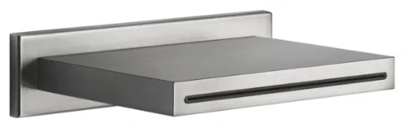 Gessi Ingranaggio Bec cascade mural pour douche ou baignoire à compléter par un mitigeur - commande séparée. Steel Brushed