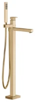 GESSI Rettangolo Partie apparente pour mitigeur bain-douche sur pied avec douchette et flexible. Warm Bronze PVD