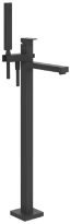 GESSI Rettangolo Partie apparente pour mitigeur bain-douche sur pied avec douchette et flexible. Noir XL