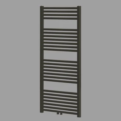 Procasa Caldo Rondo handdoekradiator - ronde buizen 1200 x 600 mm - 617 Watt (EN442 75/65/20) - 1MM8 - zwart mat
