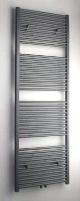Procasa Caldo Rondo sèche-serviette à tubes ronds - 1800x600mm - 990W - raccordement en bas - gris mat