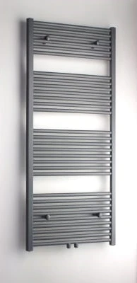 Procasa Caldo Rondo handdoekradiator - ronde buizen 1400 x 600 mm - 735 Watt (EN442 75/65/20) - 1MM8 - grijs mat