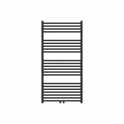 Procasa Caldo Squaro sèche-serviette à tubes carrés - 1200x600mm - 612W - raccordement en bas - noir mat