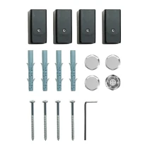 Procasa Caldo/Calore Squaro kit de montage pour radiateur - complet - noir mat
