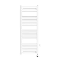Procasa Calore Rondo radiateur sèche-serviettes électrique à tubes ronds 1200 x 450 mm - 500W - thermostat inclus - Ral 9016 blanc signalisation