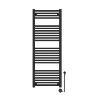 Procasa Calore Rondo radiateur sèche-serviettes électrique à tubes ronds 1200 x 450 mm - 500W - thermostat inclus - noir mat