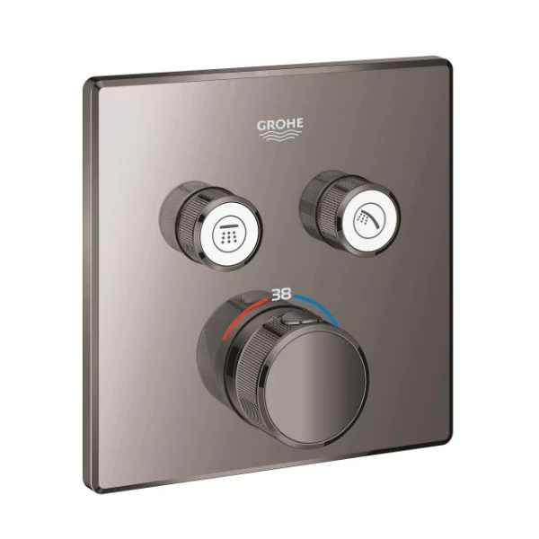 Grohe Grohtherm Smartcontrol robinet thermostatique carré 2 sorties - Hard Graphite