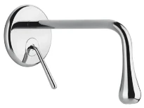Gessi Goccia mitigeur lavabo mural avec bec court sans vidage set de finition - chromé