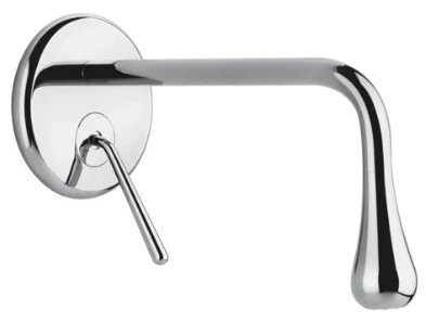 Gessi Goccia mitigeur lavabo mural avec bec court sans vidage set de finition - chromé