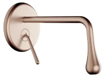 GESSI Goccia Parties apparentes pour mitigeur lavabo mural avec bec court sans vidage. Copper Brushed GHRC