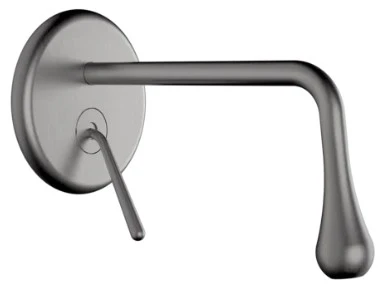 Gessi Goccia Parties apparentes pour mitigeur lavabo mural avec bec court sans vidage. Black Metal Brushed GHRC
