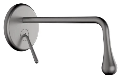 GESSI Goccia Parties apparentes pour mitigeur lavabo mural avec bec long sans vidage. Black Metal Brushed GHRC