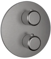 GESSI Goccia Parties apparentes pour mitigeur thermostatique douche mural 2 sorties. Black Metal Brushed GHRC