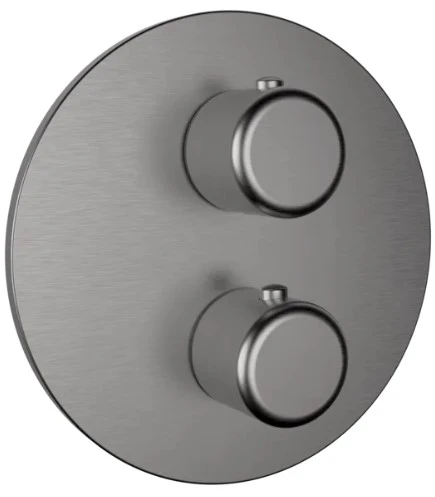 GESSI Goccia Parties apparentes pour mitigeur thermostatique douche mural 2 sorties. Black Metal Brushed GHRC