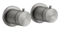 GESSI Shower316 Parties apparentes pour mitigeur thermostatique douche mural 3 sorties. Steel Brushed