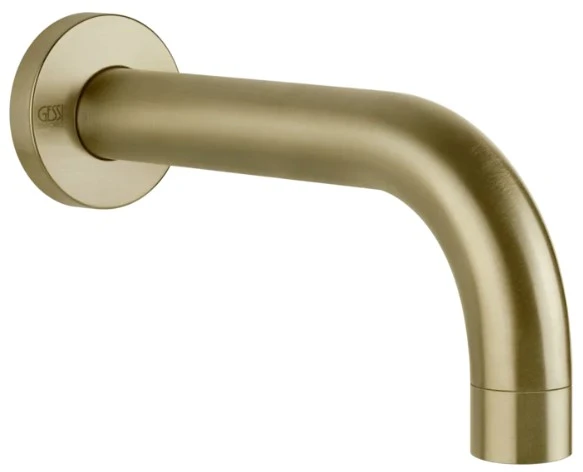 Gessi Via Tortona Bec cascade long de baignoire à compléter par un mitigeur à commande séparée. laiton brossé PVD