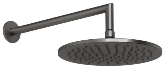 PF63348#707 GESSI Ingranaggio Oriënteerbare wand-hoofddouchekop Geb. Zwart Metaal PVD