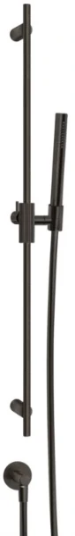 GESSI Ingranaggio Barre de douche complète avec douchette anticalcaire, flexibles 1,50 m et sortie murale coudée. Aged Bronze