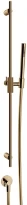 GESSI Ingranaggio Barre de douche complète avec douchette anticalcaire, flexibles 1,50 m et sortie murale coudée. Warm Bronze PVD