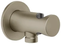 GESSI Ingranaggio Sortie murale coudée avec support fixe pour douchette. Finox Brushed Nickel