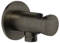 Gessi Ingranaggio Sortie murale coudée avec support fixe pour douchette. Aged Bronze