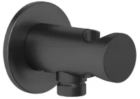 Gessi Ingranaggio Sortie murale coudée avec support fixe pour douchette. Noir XL