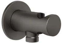 Gessi Ingranaggio Sortie murale coudée avec support fixe pour douchette. Black Metal Brossé PVD