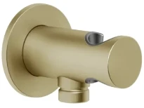 GESSI Ingranaggio Sortie murale coudée avec support fixe pour douchette. Brushed Brass PVD