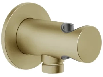 GESSI Ingranaggio Sortie murale coudée avec support fixe pour douchette. Brushed Brass PVD