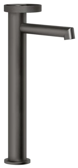 GESSI Anello Mitigeur lavabo réhaussé, bec court, sans vidage, avec flexibles de raccordement. Black Metal Brossé PVD