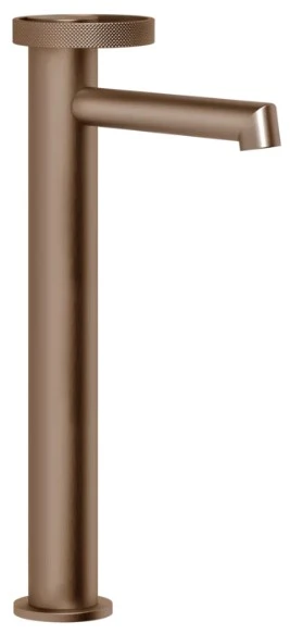GESSI Anello Mitigeur lavabo réhaussé, bec court, sans vidage, avec flexibles de raccordement. Cuivre Brossé PVD