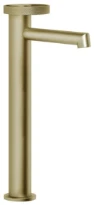 GESSI Anello Mitigeur lavabo réhaussé, bec court, sans vidage, avec flexibles de raccordement. Brushed Brass PVD