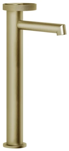 GESSI Anello Mitigeur lavabo réhaussé, bec court, sans vidage, avec flexibles de raccordement. Brushed Brass PVD