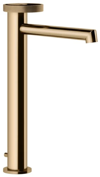 GESSI Anello Mitigeur lavabo réhaussé, bec long, avec vidage et flexibles de raccordement. Warm Bronze PVD