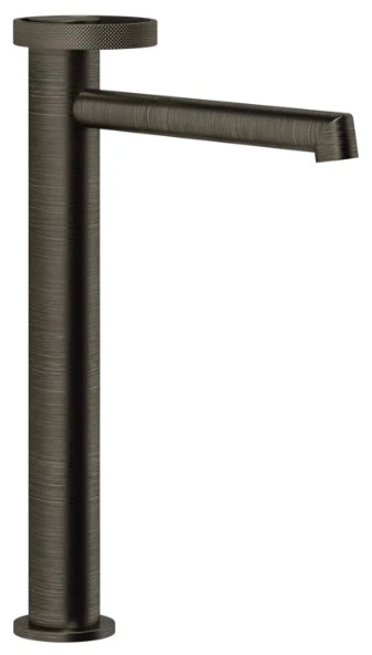 Gessi Anello Mitigeur lavabo rehaussé, bec long, sans vidage, avec flexibles de raccordement. Aged Bronze